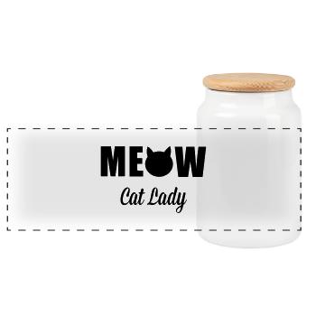 Cats - Boîte à biscuits avec couvercle en bois - blanc - Devant