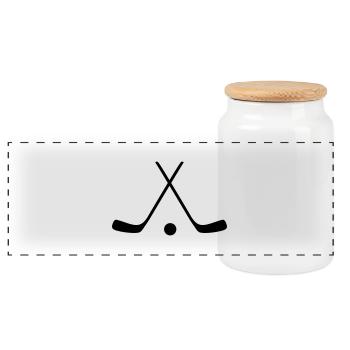 hockey sticks / hockey symbol - Boîte à biscuits avec couvercle en bois - blanc - Devant
