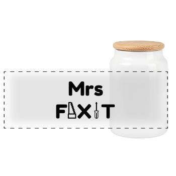 DIY - Do it yourself - Bricoalge - Handyman - Dad - Panoramic Cookie Jar with Wooden Lid - white - Front