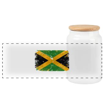 Jamaica Vintage Flag - Panorama Keksdose mit Holzdeckel - Weiß - Vorne