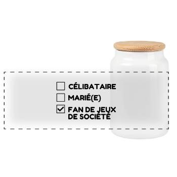 Board Game Brettspiel Jeu de Société Geek - Panoramic Cookie Jar with Wooden Lid - white - Front