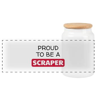 Scrapbooking / Scraper / Scrapeuse / Schaber - Panoramic Cookie Jar with Wooden Lid - white - Front