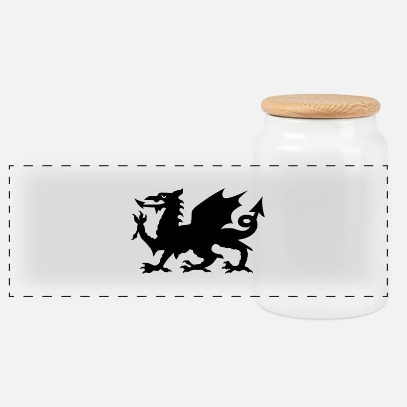 wales - Panorama Keksdose mit Holzdeckel - Weiß