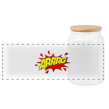 Arrg / wut / comic - Panorama Keksdose mit Holzdeckel - Weiß - Vorne