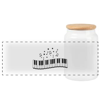piano_noten_02 - Boîte à biscuits avec couvercle en bois - blanc - Devant