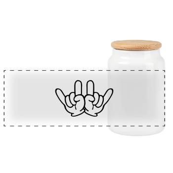 hand comic party signs - Panorama Keksdose mit Holzdeckel - Weiß - Vorne