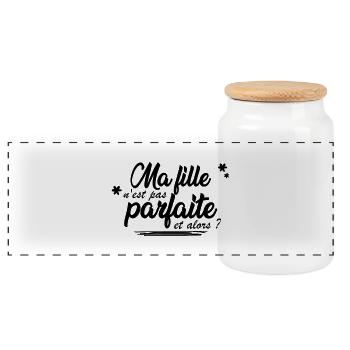 ma fille n'est pas parfaite et alors? - Panorama Keksdose mit Holzdeckel - Weiß - Vorne