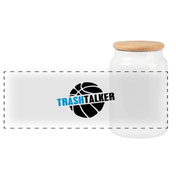 Basket-ball Basketball Basket - Boîte à biscuits avec couvercle en bois - blanc - Devant