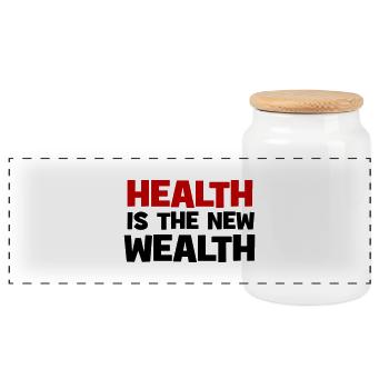 Bless you - Panoramic Cookie Jar with Wooden Lid - white - Front