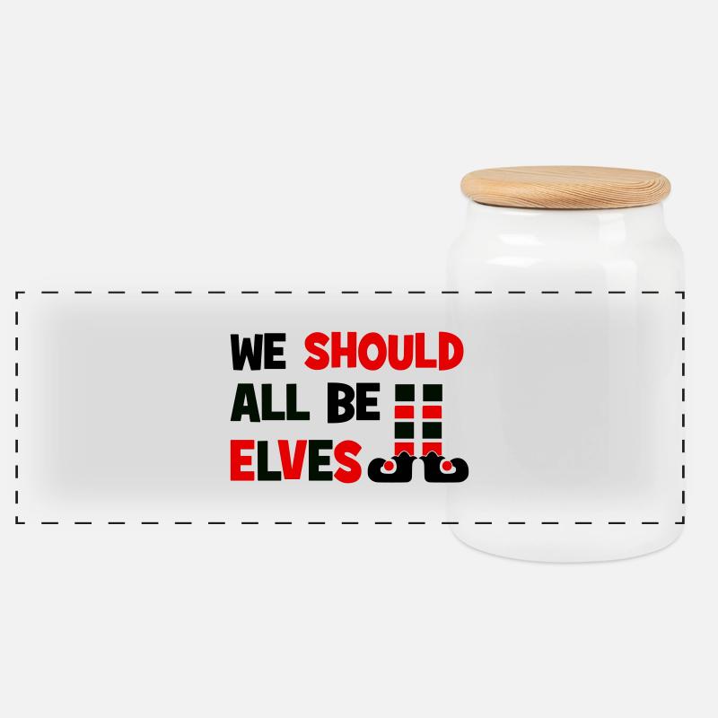 Lutins - Boîte à biscuits avec couvercle en bois - blanc