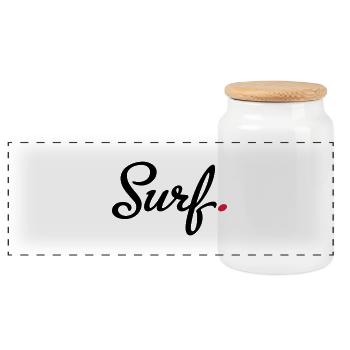 surf - Panorama Keksdose mit Holzdeckel - Weiß - Vorne