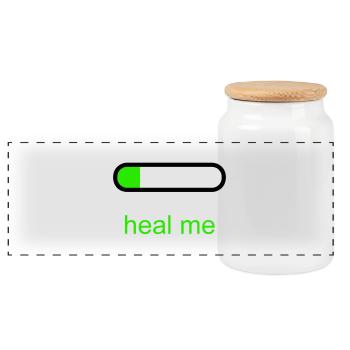 Heal Me - Panoramic Cookie Jar with Wooden Lid - white - Front