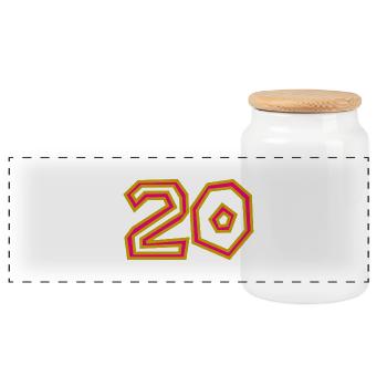 20. 20 YEARS. 20th ANNIVERSARY. 20TH ANNIVERSARY. - Panoramic Cookie Jar with Wooden Lid - white - Front