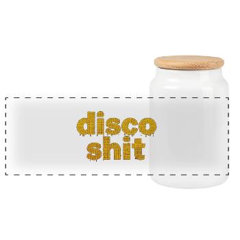 disco shit 053260 - Panorama Keksdose mit Holzdeckel - Weiß - Vorne