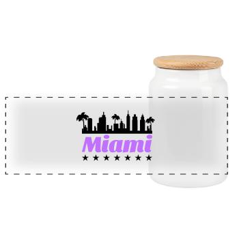 miami - Panorama Keksdose mit Holzdeckel - Weiß - Vorne