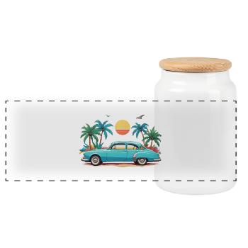summer vibes - Panorama Keksdose mit Holzdeckel - Weiß - Vorne