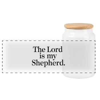 The Lord is my shepherd - Panoramic Cookie Jar with Wooden Lid - white - Front