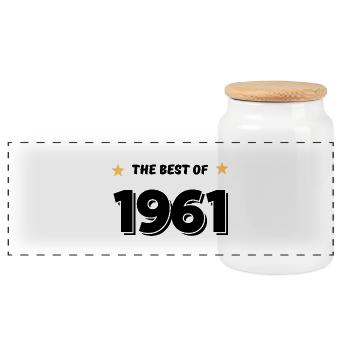 Best of 1961 - Boîte à biscuits avec couvercle en bois - blanc - Devant