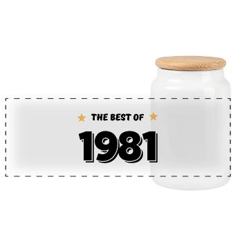Best of 1981 - Boîte à biscuits avec couvercle en bois - blanc - Devant