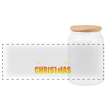 Noël 4 - Boîte à biscuits avec couvercle en bois - blanc - Devant