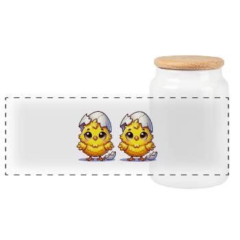 Bande dessinée Chiecken 2 - Boîte à biscuits avec couvercle en bois - blanc - Devant
