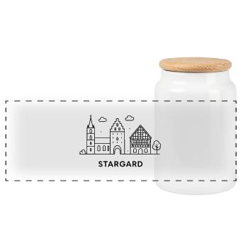 La ville de Stargard - Boîte à biscuits avec couvercle en bois - blanc - Devant