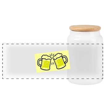Bierglas Bier Symbol - Panorama Keksdose mit Holzdeckel - Weiß - Vorne