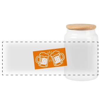 Bierglas Bier Symbol - Panorama Keksdose mit Holzdeckel - Weiß - Vorne