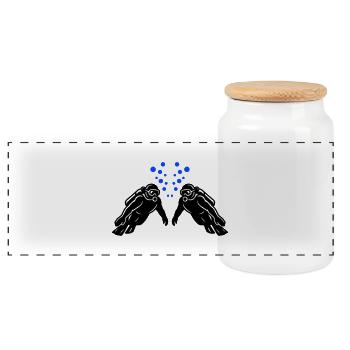 Diving Team Diving - Panoramic Cookie Jar with Wooden Lid - white - Front