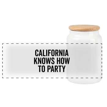 La Californie sait faire la fête - Boîte à biscuits avec couvercle en bois - blanc - Devant