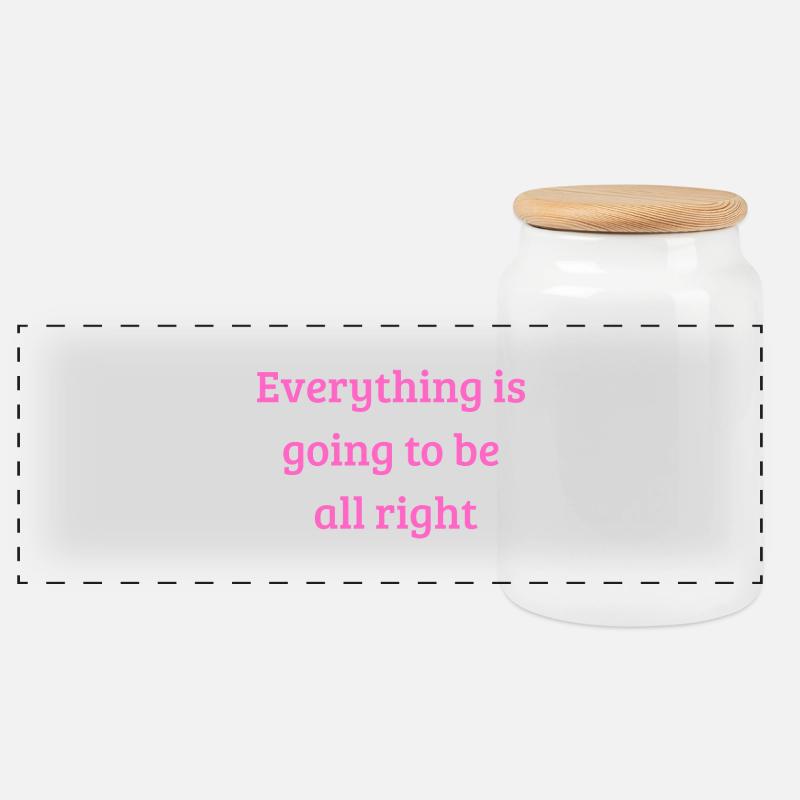 Everything is going to be all right - Panorama Keksdose mit Holzdeckel - Weiß