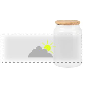 Lightly clouded - Panorama Keksdose mit Holzdeckel - Weiß - Vorne