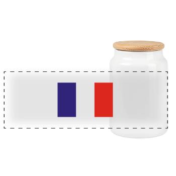 France - Boîte à biscuits avec couvercle en bois - blanc - Devant