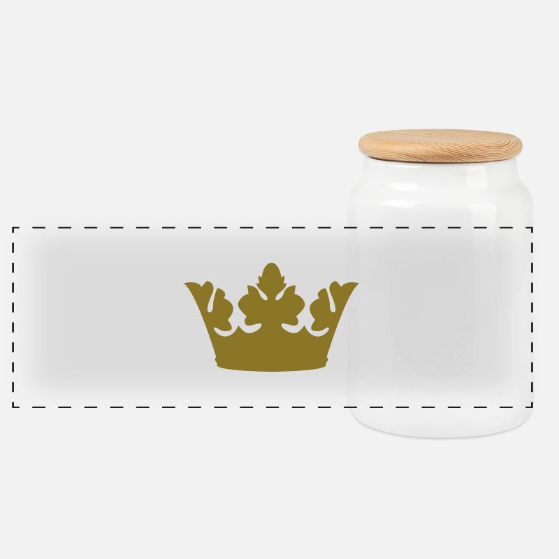 Crown - Panorama Keksdose mit Holzdeckel - Weiß
