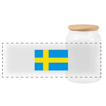 Schweden - Panorama Keksdose mit Holzdeckel - Weiß - Vorne