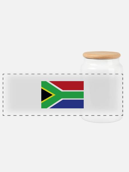 Südafrika - Panorama Keksdose mit Holzdeckel - Weiß