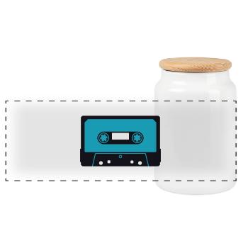 kassette02_2f - Boîte à biscuits avec couvercle en bois - blanc - Devant