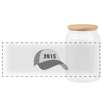 capy 2015 Basecap Kappe Mütze Geschenk - Panorama Keksdose mit Holzdeckel - Weiß - Vorne