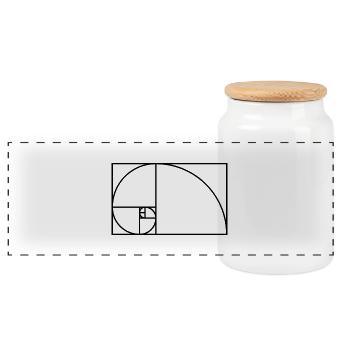 Fibonacci spiral math gift idea nerd - Panoramic Cookie Jar with Wooden Lid - white - Front