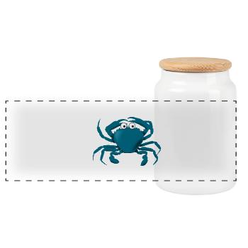 cancer - Panoramic Cookie Jar with Wooden Lid - white - Front
