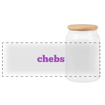 Chebs Slang Design - Panoramic Cookie Jar with Wooden Lid - white - Front
