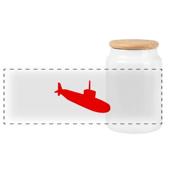 Silhouette sous-marine - Boîte à biscuits avec couvercle en bois - blanc - Devant