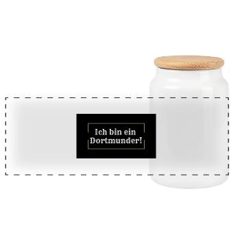 Dortmund 1# - Panorama Keksdose mit Holzdeckel - Weiß - Vorne