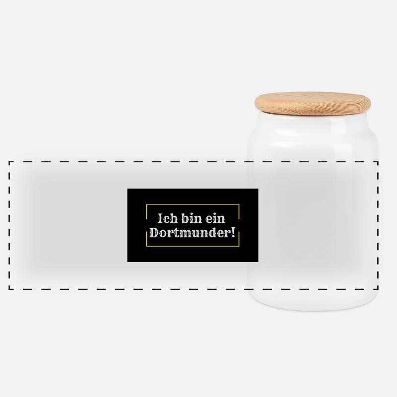 Dortmund 1# - Panorama Keksdose mit Holzdeckel - Weiß