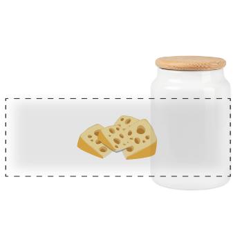 swiss cheese - Panorama Keksdose mit Holzdeckel - Weiß - Vorne