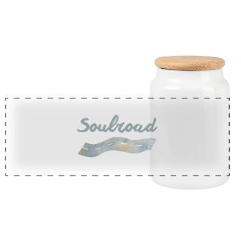 Soulroad - Boîte à biscuits avec couvercle en bois - blanc - Devant