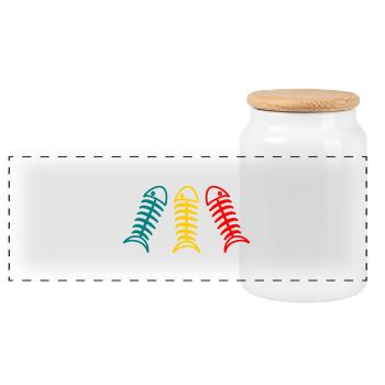 SARDINE. FISH. APRIL FOOLS. EASTER. SEA - Panoramic Cookie Jar with Wooden Lid - white - Front
