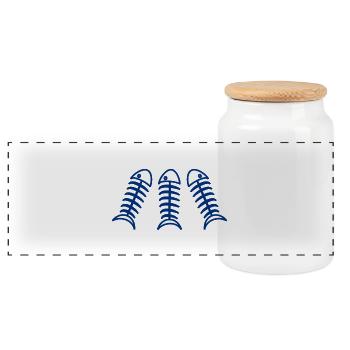 EASTER. FISH. APRIL FOOL. HOLIDAY. SUMMER - Panoramic Cookie Jar with Wooden Lid - white - Front