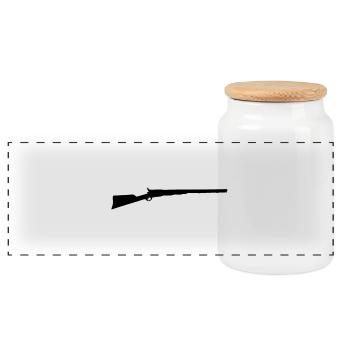 fusil de chasse - Boîte à biscuits avec couvercle en bois - blanc - Devant