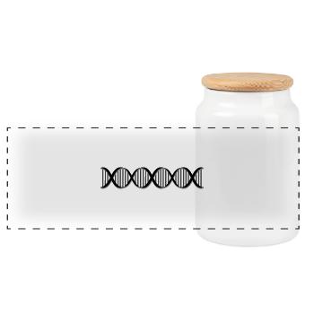 DNA - Panoramic Cookie Jar with Wooden Lid - white - Front